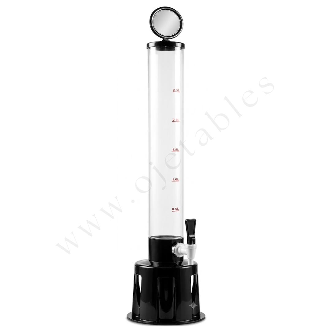 Girafe à boissons avec robinet 960 ml - Couleur blanche ou noire au choix 