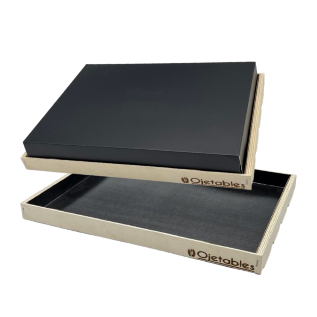 Kit Cagettes bois avec insert noir – 36,6 x 26,9 x 3,2 cm