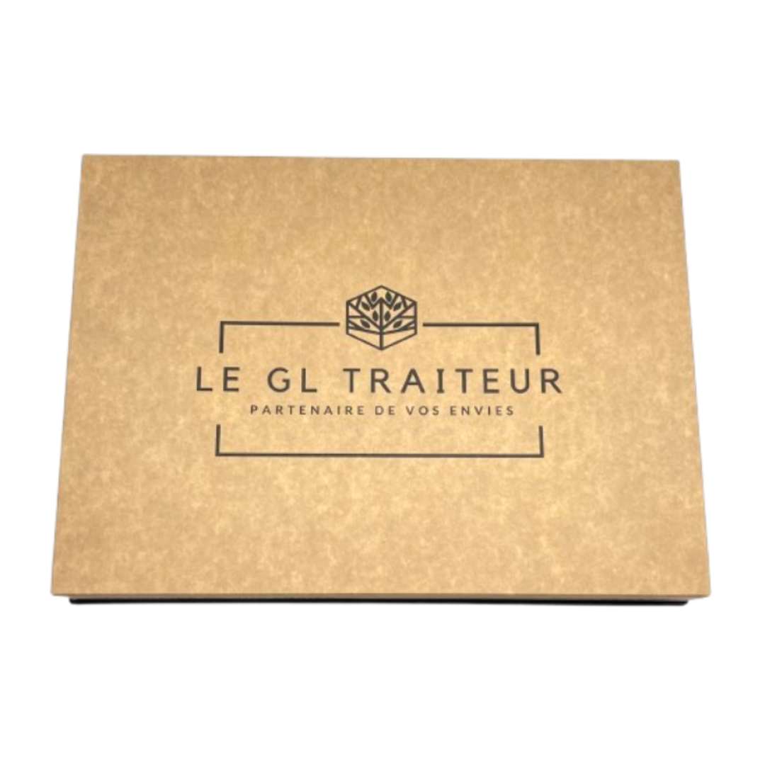 Couvercles personnalisé multicouleurs pour Plateau traiteur cocktail Rigide noir Lux 27x19 