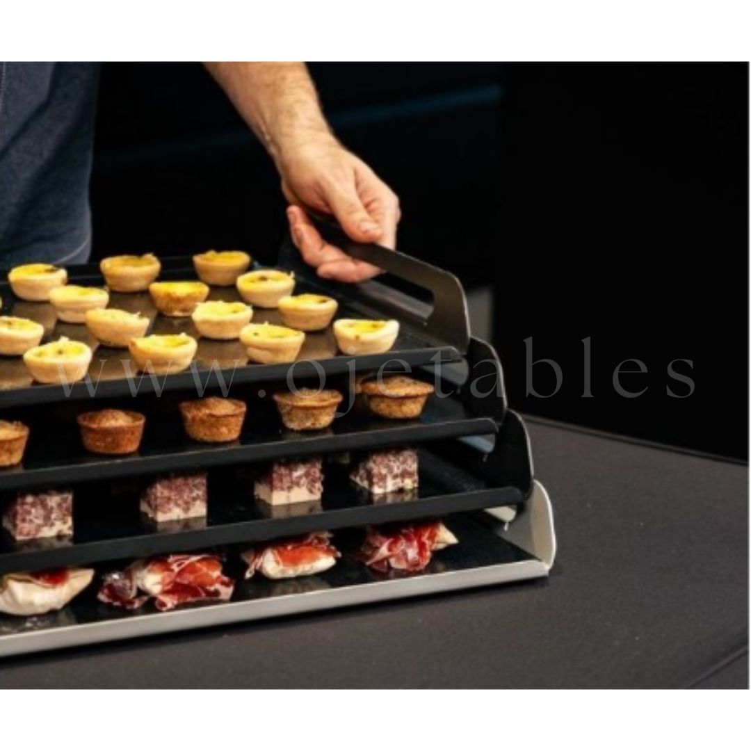 Plateaux cocktails 28,5x52,5cm Réutilisable Réchauffable NOIR *4 fonctions