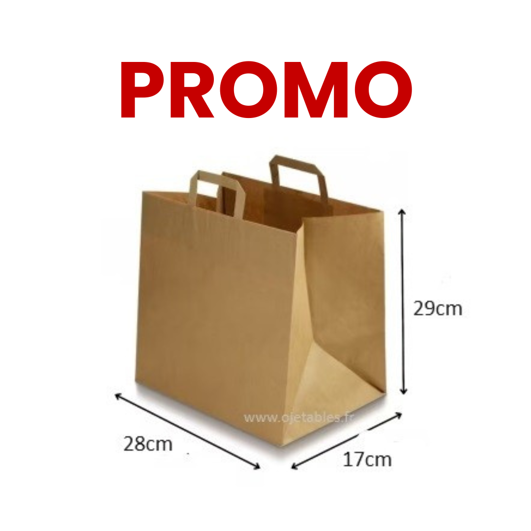 Sac Papier Kraft brun 28+17x29cm  