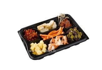 Plateau repas compartimenté / self 6 compartiments bord plat ou