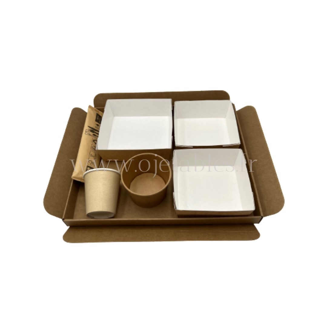 Plateau repas Eco Kraft complet