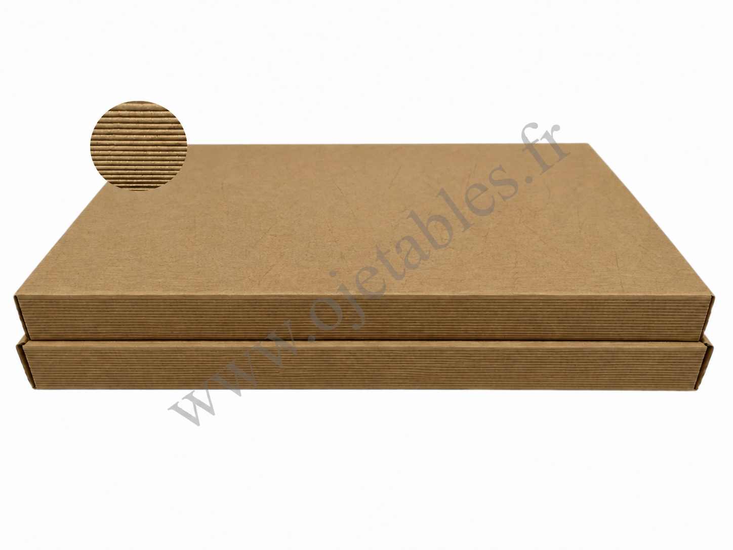 Plateau repas ou cocktail kraft 40 x 30 x 7 cm à cannelure apparente