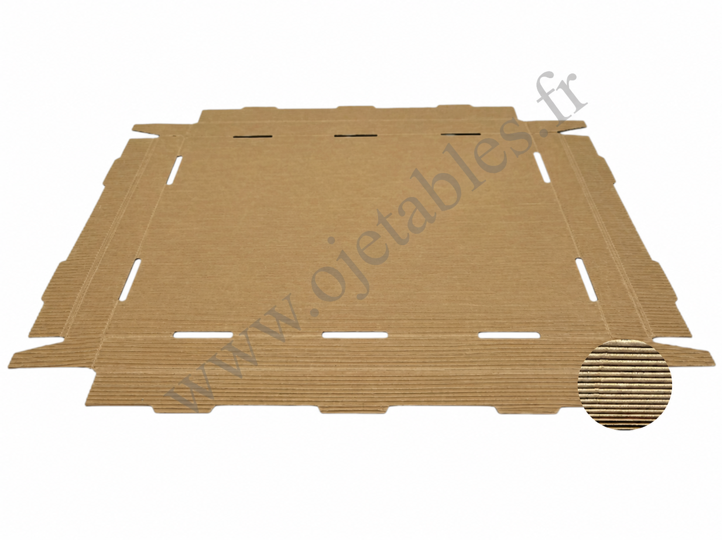 Plateau repas/cocktail kraft 40x30x7cm cannelure apparente 