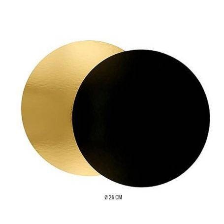 ROND DOUBLE FACE OR/NOIR CARTON 26CM