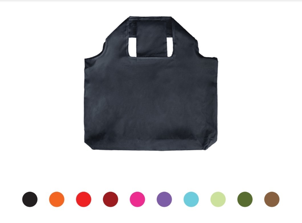 Sac polyester pliable avec pochette intégrée – 45 × 34 cm, soufflet 20 cm