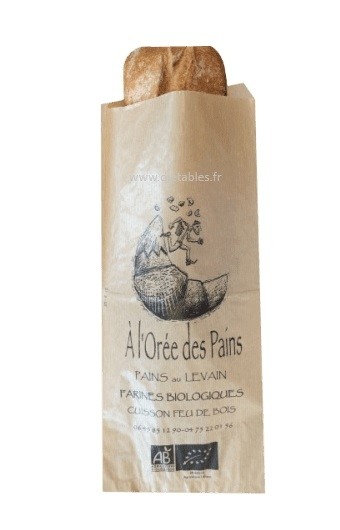 SAC SANDWICH BLANC ou KRAFT INGRAISSABLE 38grs - 9+5x32 RECTO / VERSO 1 COUL (minimum /30 000u)