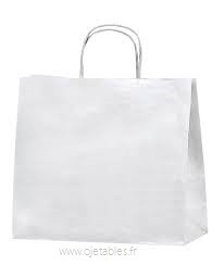 Sac Cabas Papier blanc  32 +21 x 28.5cm 