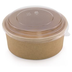 Couvercles pour bols à salade carton ''pure'' rond Ø15cm marron par 300 -  RETIF