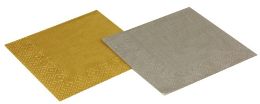 SERVIETTES PAPIER OUATE ARGENT 3 PLIS 33x33