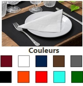 500 SETS DE TABLE REUTILISABLES SPUNBOND 30X40cm- (aspect tissus) - 10 couleurs aux choix