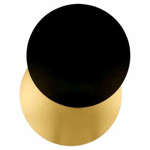 SUPPORT GÂTEAUX ROND DOUBLE FACE OR ET NOIR Ø 28 CM