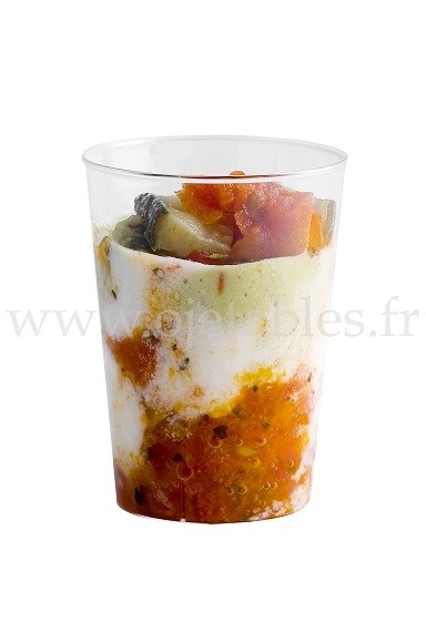 Grande verrine en plastique, gamme bodega 17 cl, pour dessert mousse au  chocolat, arts de la table jetables.