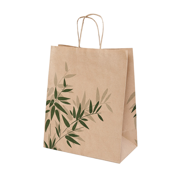 SAC SOS AVEC POIGNÉES FEEL GREEN  80 G/M2 26+14x32 CM. MARRON KRAFT (250 UNITÉ)