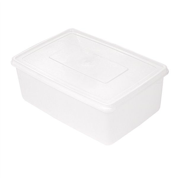 RÉCIPIENT ALIMENTS + COUVERCLE INCORPORÉ 3150 ML 26x18x10 CM BLANC PP (1 UNITÉ) - Garcia de Pou