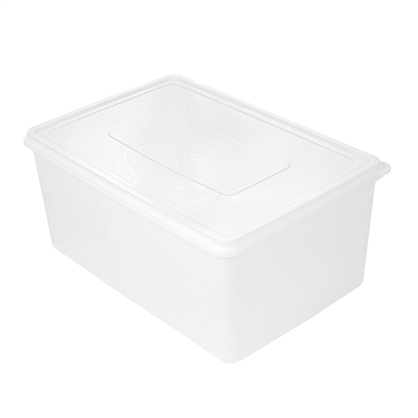 RÉCIPIENT ALIMENTS + COUVERCLE INCORPORÉ 9650 ML 34,5x23x16 CM BLANC PP (1 UNITÉ) - Garcia de Pou