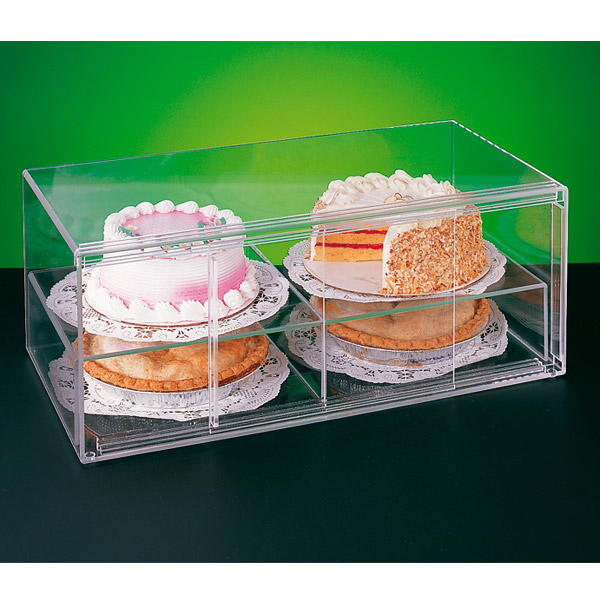 PRÉSENTOIR PÂTISSERIE ALLONGÉ 2 NIVEAUX  64x33x25,5 CM TRANSPARENT ACRYLIQUE (1 UNITÉ) - Garcia de Pou