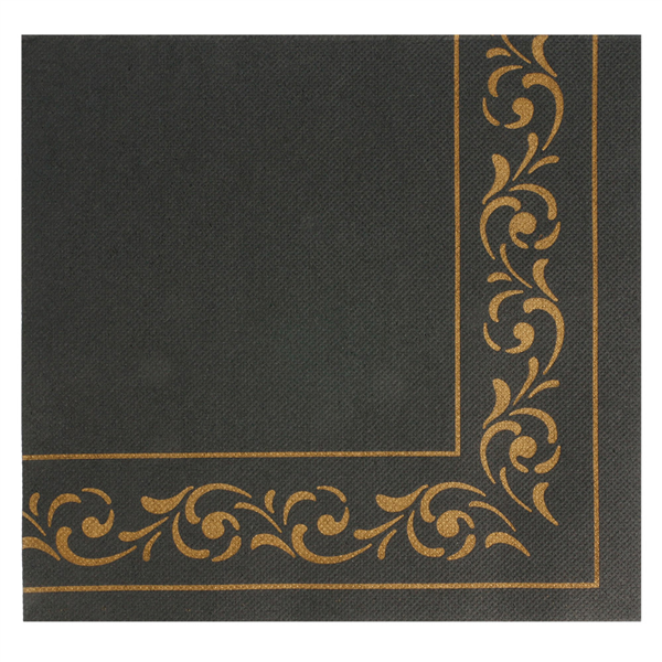 SERVIETTES ECOLABEL "DOUBLE POINT - TROYA" 18 G/M2 40x40 CM NOIR OUATE (1200 UNITÉ) - Garcia de Pou