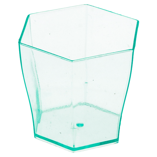 MINI RÉCIPIENTS RÉUTILISABLES HEXAGONAL 60 ML 4,7x4,6 CM VERT D"EAU PS (864 UNITÉ) - Garcia de Pou