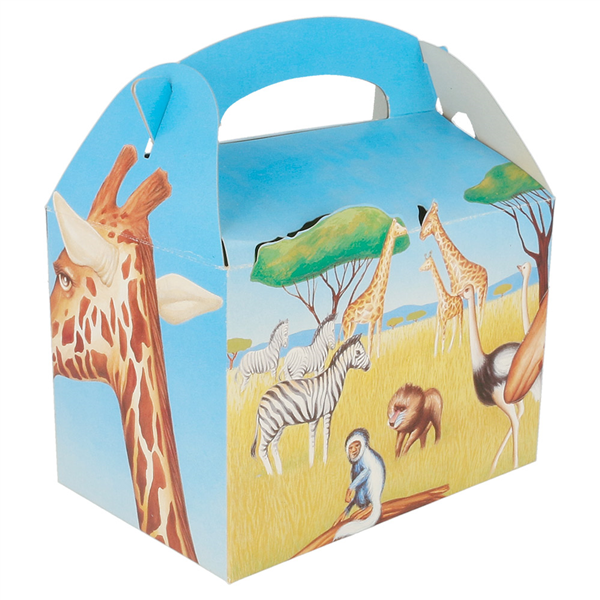 BOÎTES MENU ENFANT "SAVANE"  320 G/M2 15,50x10,50x17,50 CM QUADRICHROMIE CARTON (300 UNITÉ) - Garcia de Pou