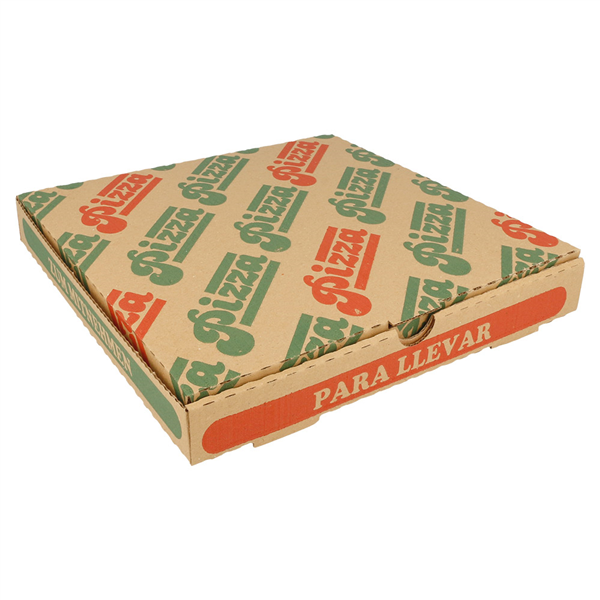 BOÎTES PIZZA MICROCANNELURE ÉCOLOGIQUES  350 G/M2 24x24x3 CM NATUREL CARTON (100 UNITÉ) - Garcia de Pou