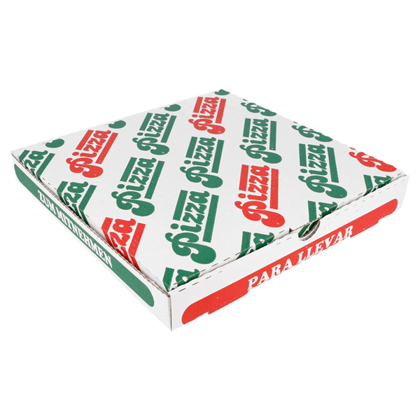 BOÎTES PIZZA MICROCANNELURE  348 G/M2 24x24x3 CM BLANC CARTON (100 UNITÉ) - Garcia de Pou