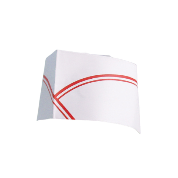 CALOTS AJUSTABLES BATEAU FRANGES ROUGES  28 CM BLANC PAPIER (100 UNITÉ) - Garcia de Pou