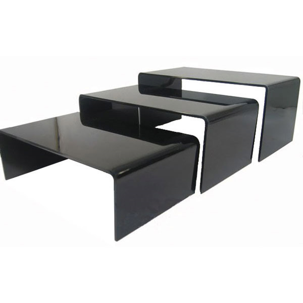 3 U. STANDS BUFFET  30x15x6/9/11 CM NOIR ACRYLIQUE (1 UNITÉ) - Garcia de Pou