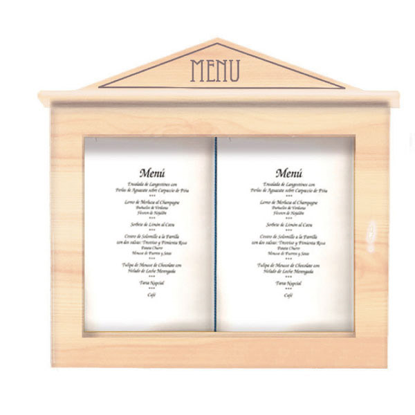 PORTE MENUS LUMINEUX  60x65x8 CM NATUREL BOIS (1 UNITÉ) - Garcia de Pou