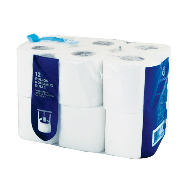 12 U. ROULEAUX HYGIÉNIQUES 2 PLIS  2x17 G/M2 9 CM (h) x 23 M BLANC CELLULOSE (1 UNITÉ) - Garcia de Pou