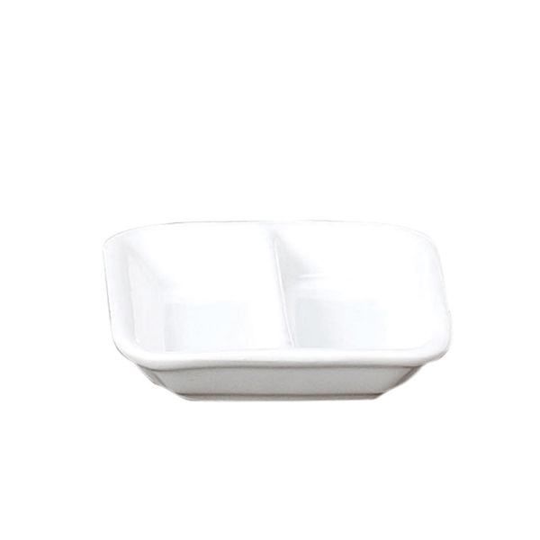 RÉCIPIENTS RECTANGULAIRES 2 COMP.  7,5 CM BLANC PORCELAINE (12 UNITÉ) - Garcia de Pou