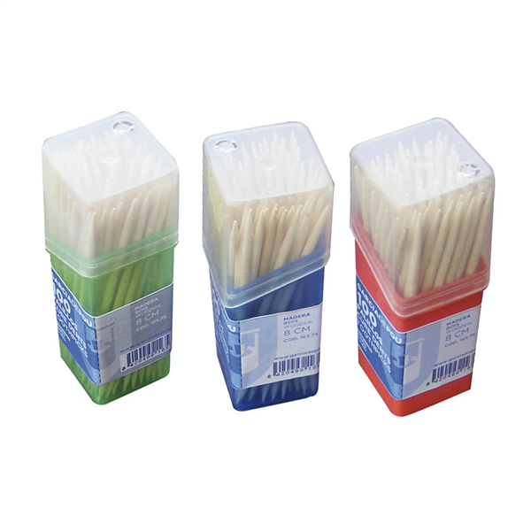 BOÎTES DE 100 CURE-DENTS RONDS  6,5 CM NATUREL BOIS (480 UNITÉ) - Garcia de Pou