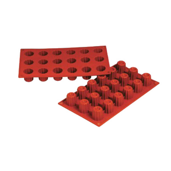 MOULE BORDELAIS Ø 3,5x3,5 CM  17,5x30 CM ROUGE SILICONE (1 UNITÉ) - Garcia de Pou