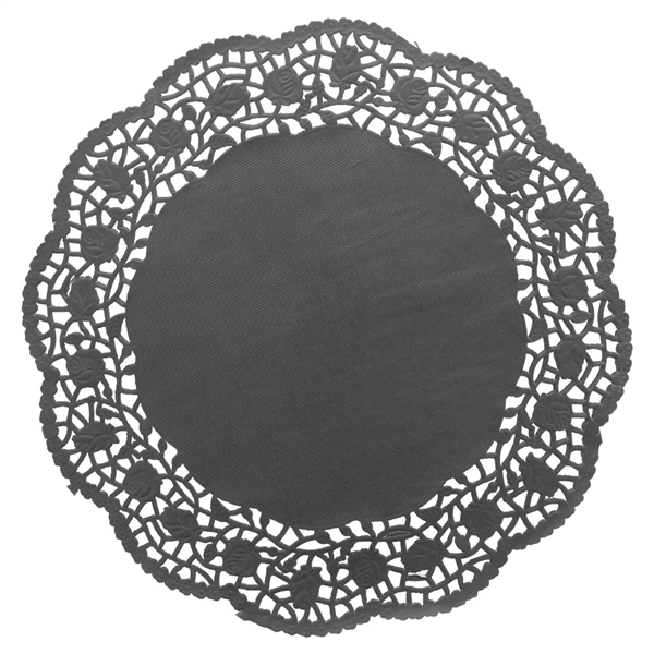 DENTELLES RONDES AJOURÉES  40 G/M2 Ø 27 CM NOIR PAPIER (250 UNITÉ) - Garcia de Pou