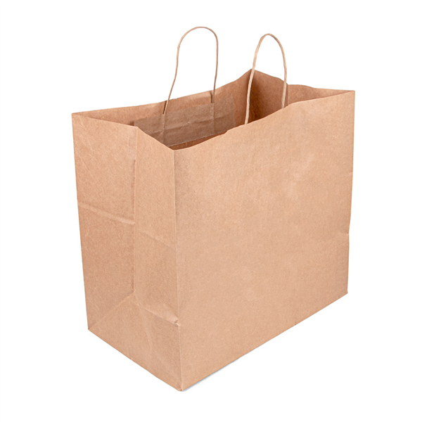 SACS SOS TRAITEUR AVEC ANSES  90 G/M2 36+21x33,5 CM NATUREL KRAFT (250 UNITÉ) - Garcia de Pou