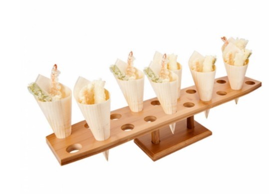 PRESENTOIR EN BAMBOU POUR 20 CONES