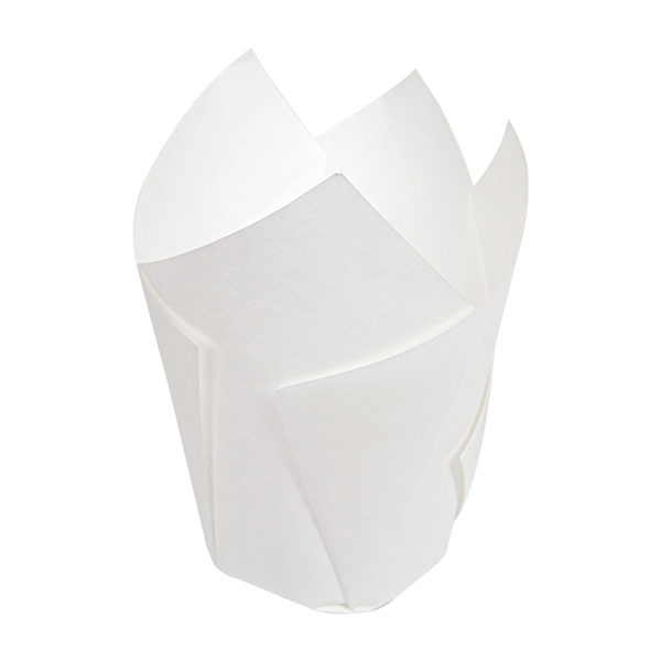 MUFFIN CUPS "TULIP" 50 G/M2 11x11 CM BLANC PARCH.INGRAISSABLE (1000 UNITÉ) - Garcia de Pou