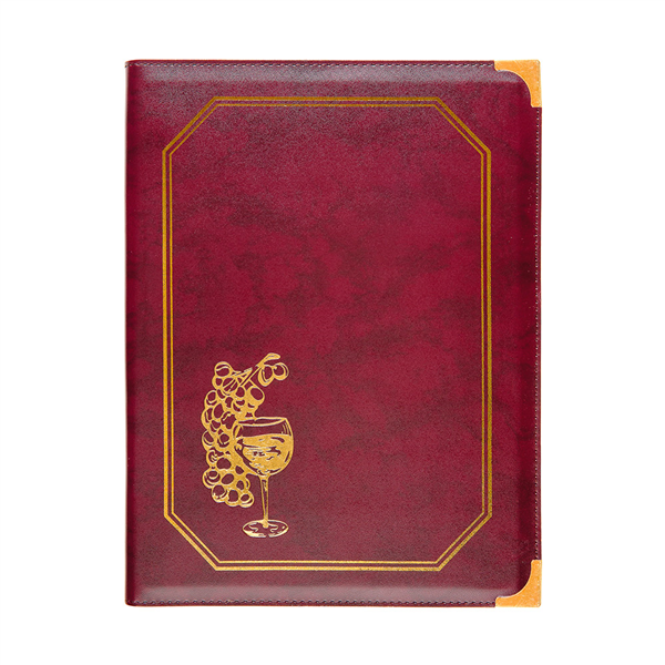 CARTE DES VINS 8 POCHETTES DIN-A4  25,5x33 CM BORDEAUX PVC (1 UNITÉ) - Garcia de Pou