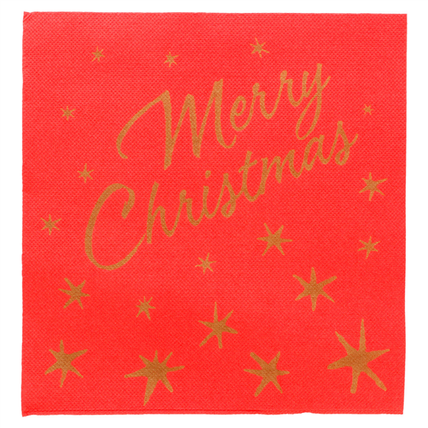 SERVIETTES "DOUBLE POINT" "MERRY CHRISTMAS" 18 G/M2 40x40 CM ROUGE OUATE (1200 UNITÉ) - Garcia de Pou