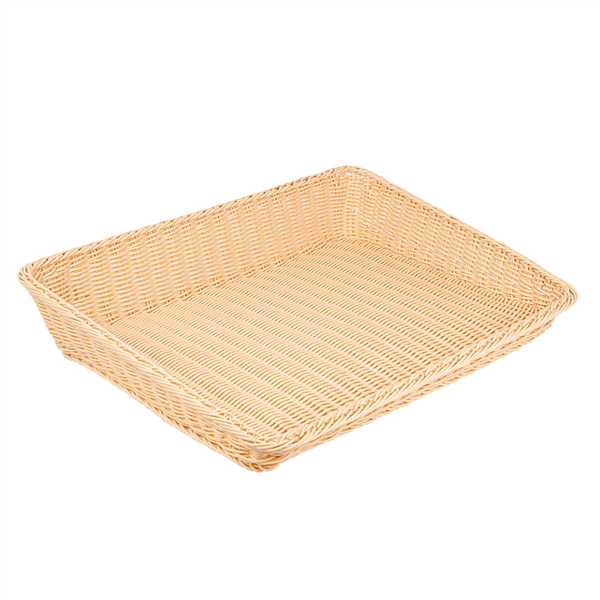 CORBEILLE SIMILAIRE OSIER RECTANGULAIRE INCLINÉE  45x60x5/12 CM NATUREL PP (1 UNITÉ) - Garcia de Pou