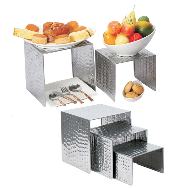 3 U. ÉLÉVATEURS BUFFET  15/18/20 CM ARGENTE INOX (1 UNITÉ) - Garcia de Pou