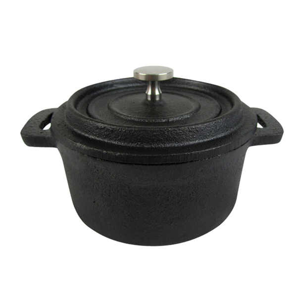 COCOTTE RONDE AVEC COUVERCLE  Ø 10(12,9)x5 CM NOIR FER (12 UNITÉ) - Garcia de Pou