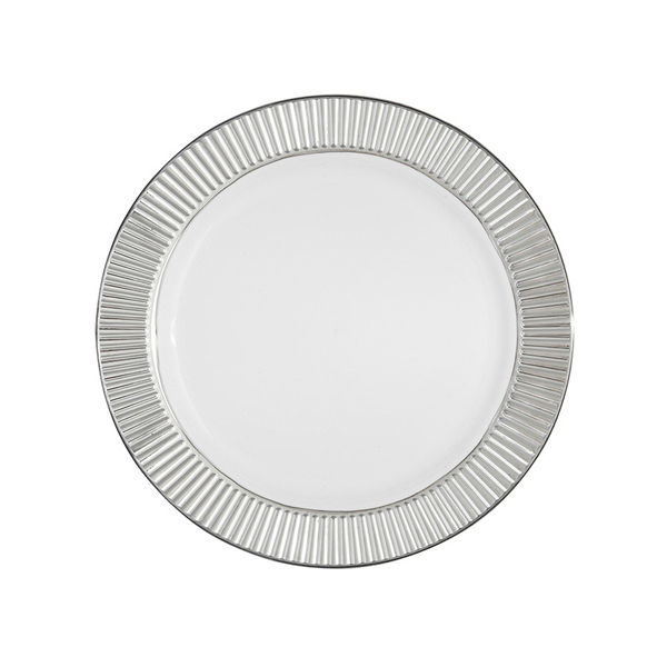 6 ASSIETTES LISERÉ ARGENTÉ  Ø 19 CM BLANC PS (24 UNITÉ) - Garcia de Pou