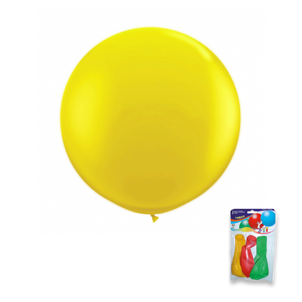 3 U. BALLONS "JUMBO"  Ø 36 CM ASSORTI LATEX (3 UNITÉ) - Garcia de Pou