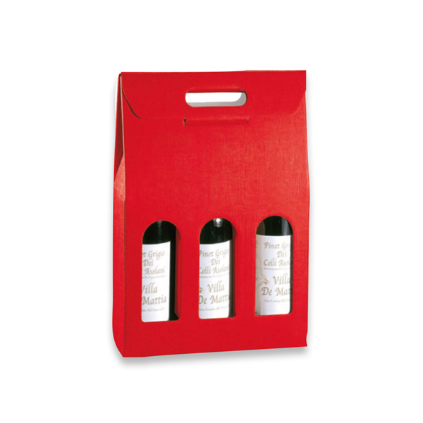 30 U. BOÎTES 3 BOUTEILLES  27x9x38,5 CM ROUGE CARTON (1 UNITÉ) - Garcia de Pou