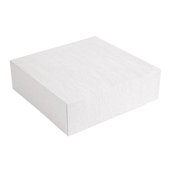 BOÎTES PATISSERIES SANS FENÊTRE "THEPACK" 240 G/M2 16x16x8 CM BLANC CARTON ONDULÉ NANO-MICRO (200 UNITÉ)