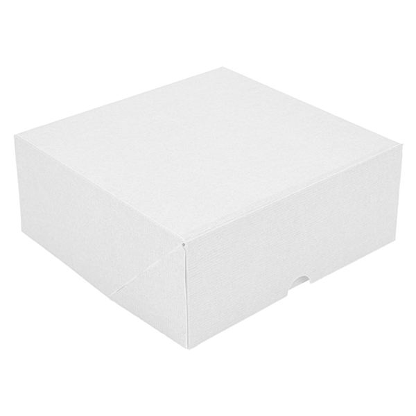 BOÎTES PATISSERIES SANS FENÊTRE "THEPACK" 250 G/M2 18x18x7,5 CM BLANC CARTON ONDULÉ NANO-MICRO (200 UNITÉ)