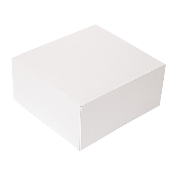 BOÎTES PATISSERIES SANS FENÊTRE "THEPACK" 250 G/M2 24x24x12 CM BLANC CARTON ONDULÉ NANO-MICRO (100 UNITÉ)