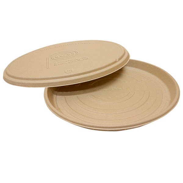 BASES RÉCIPIENT PIZZA "BIONIC"  Ø 35,7x3,3 CM NATUREL BAGASSE (150 UNITÉ) - Garcia de Pou